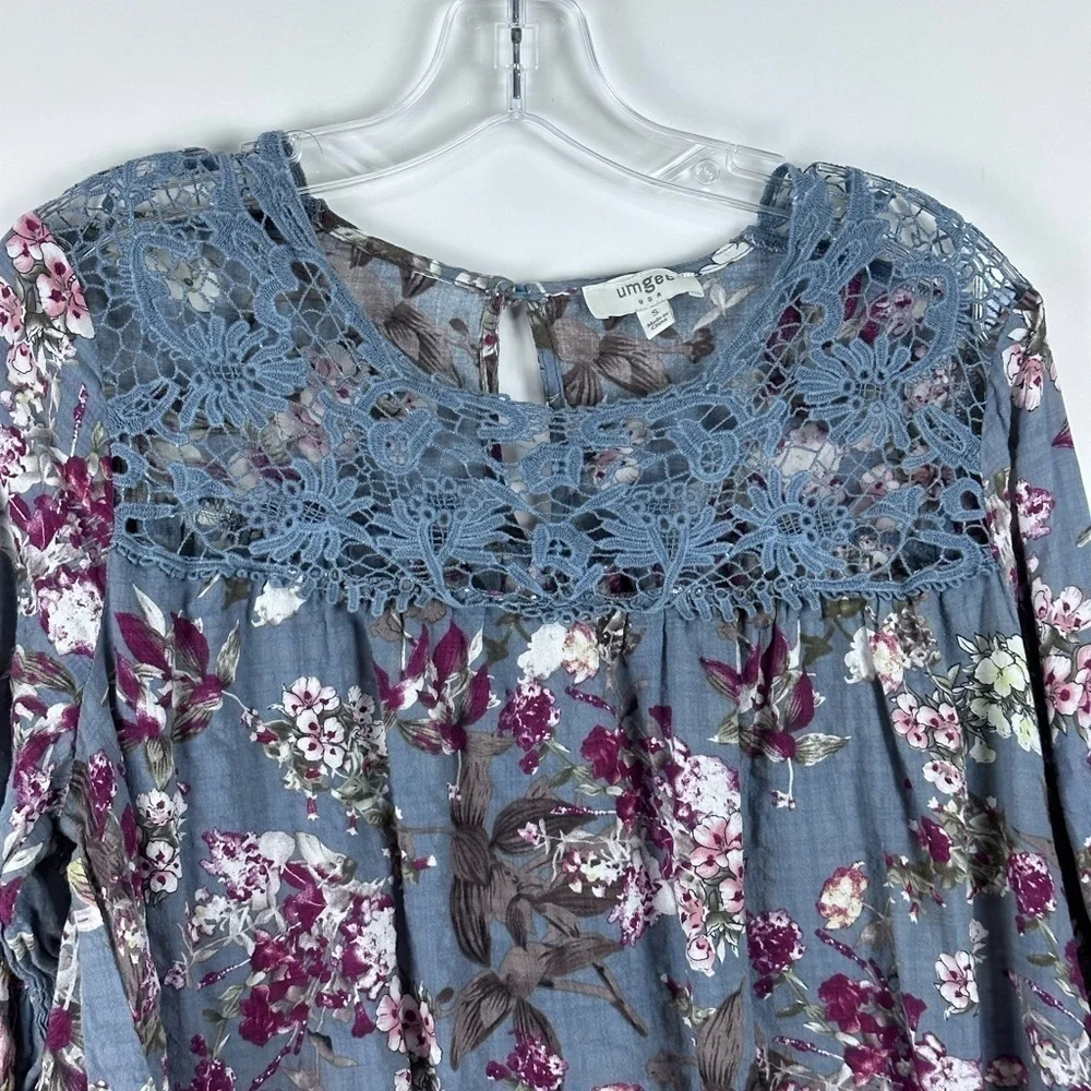 Women's Floral Poetic Sleeve Mini Dress - Picture 2 of 9